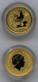 2005 Year of the ROOSTER - Australia lunar gold coins