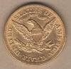 Reverse image of an 1880 $5 Liberty Gold coin
