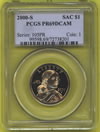 2000 S mint Sacagewea proof golden dollar coin