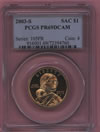 2003 S mint Sacagewea proof golden dollar coin