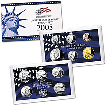 Complete and Original in BLUE  mint paper box Proof Set 2005-s U.S