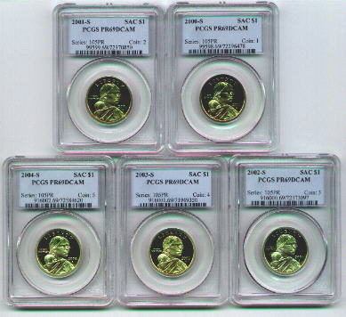 Sacagawea United States Golden dollar coins - Proof PCGS certified PR69 Deep Cameo