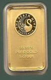Enlarged photo of 5 gram Australia Gold Bar