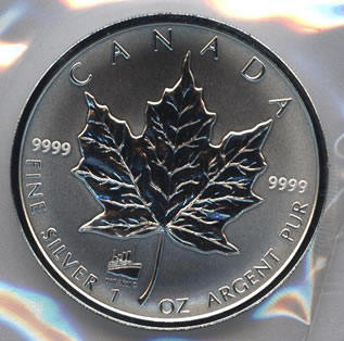 TITANIC Privy Mark SILVER MAPLE LEAF $5 Coins - 1 oz coin from
