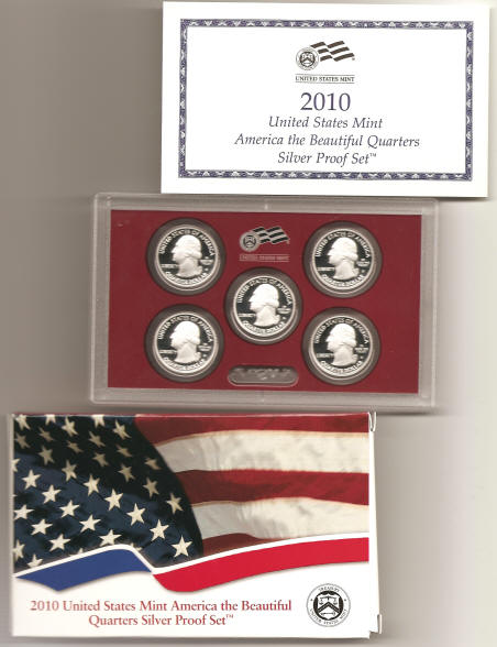 2010 National Parks Silver Quarters Proof Set - United States Mint ...