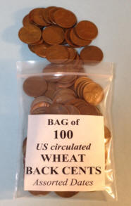 100 WHEAT CENTS FOR ONE LOW PRICE