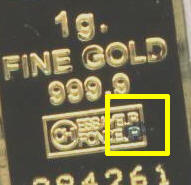 Rust Spotting on solid gold ingot bar - article